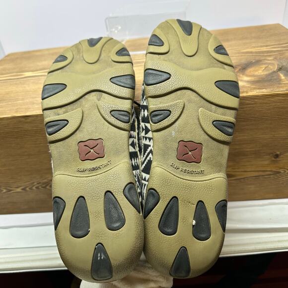 Twisted X Aztec Canvas Driving Moc Toe Loafer Womens 9 Chukka Cowgirl Western - Picture 9 of 9